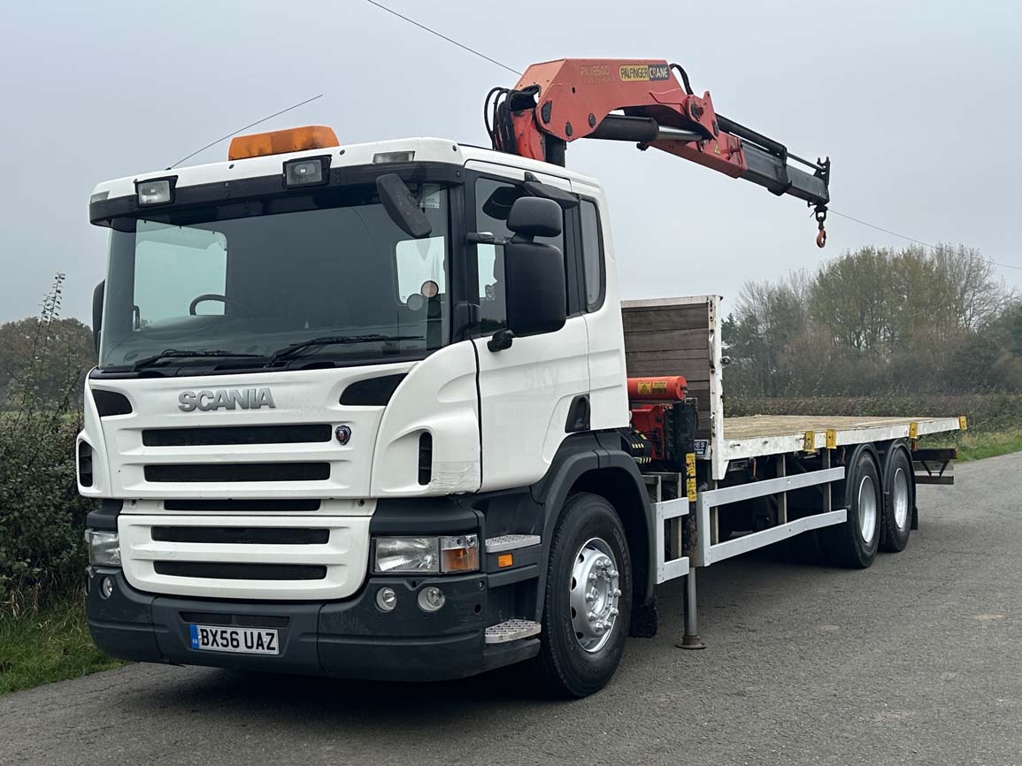 Scania P270 6 X 2 Flat With Palfinger Crane - BX56UAZ