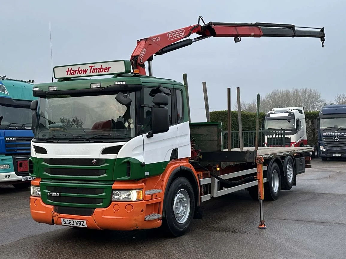 Scania P320 6 X 2 Flat with Crane - BJ63KRZ