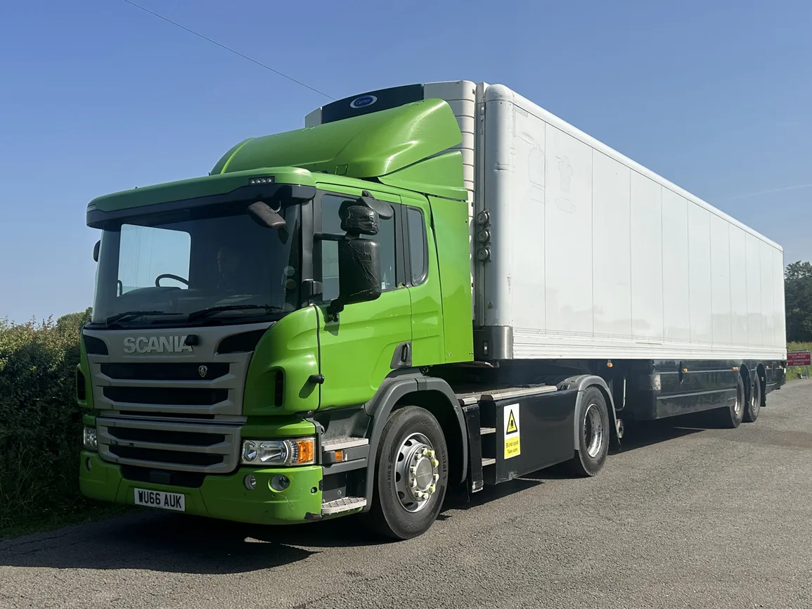 Scania P320 4 X 2 Tractor Unit with Gray Adams Fridge Box Trailer - WU66AUK
