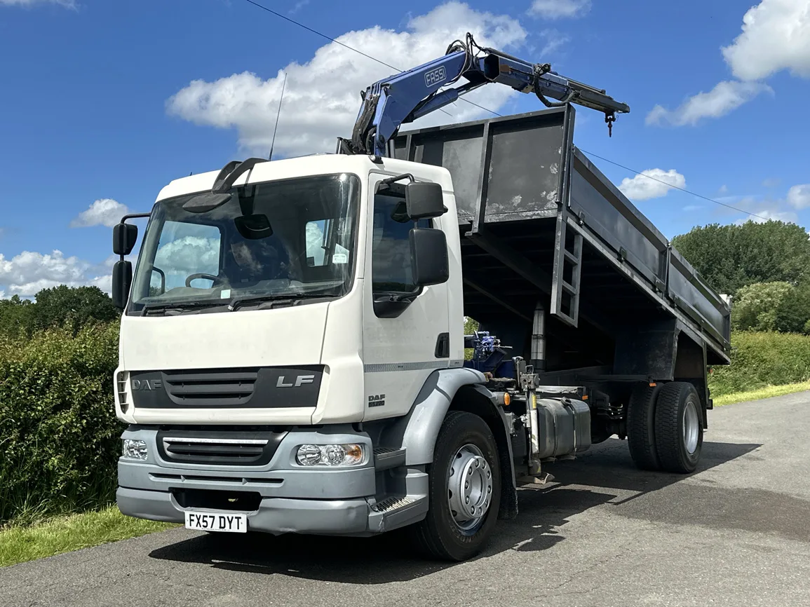DAF LF55 220 4 X 2 Dropside Tipper with Crane - FX57DYT