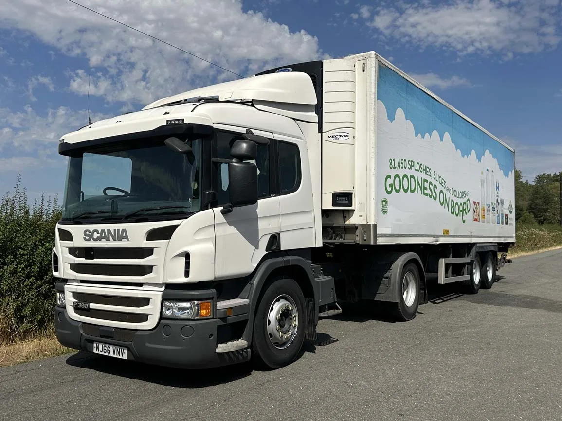 Scania P360 4 X 2 Tractor Unit with Montracon Tandem Fridge Trailer NJ66VNV - C426858